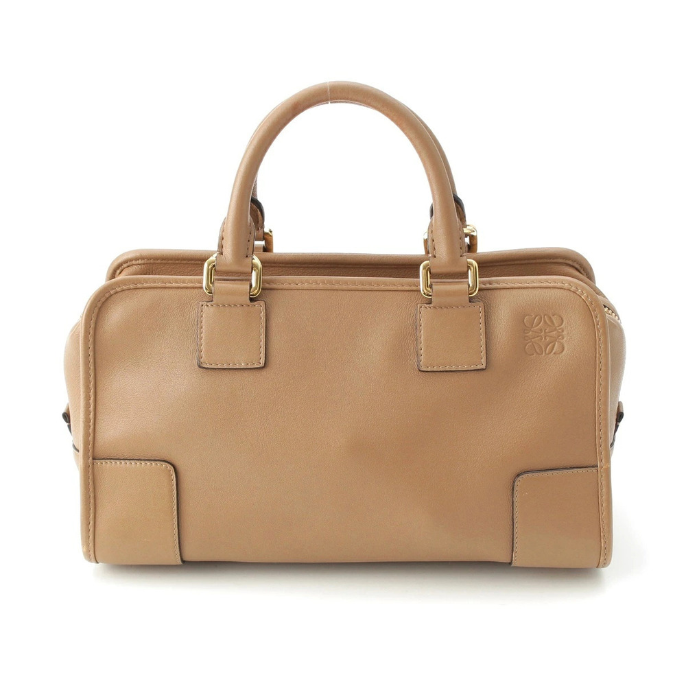 Loewe Amazona Leather Shoulder Handbag Mink Brown Camel Brown